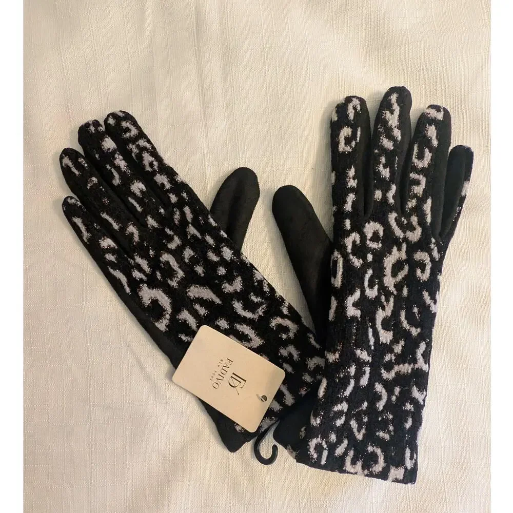 Fadivo New York Animal Print Black Gloves